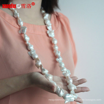 100cm Long Large Baroque Freshwater Pearl Necklace for Wholesale (E130134)